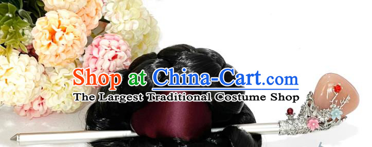 Korean Court Princess Hairpin Traditional Hanbok Hair Accessories Classical Dance Argent Hair Stick