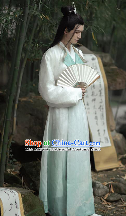 China Tang Dynasty Scholar Historical Clothing Ancient Young Male Prince Hanfu Robe Garment