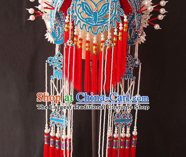 Chinese Peking Opera Hua Tan Headdress Beijing Opera Empress Hat Traditional Opera Imperial Consort Pearls Phoenix Coronet