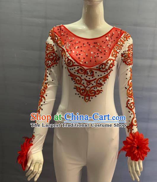 Chinese Xinjiang Ethnic Woman Garment Costume Kazak Nationality Folk Dance Dress Kazakh Minority Flowers Dance Clothing