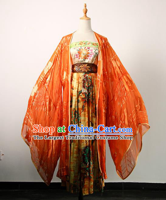 China Ancient Imperial Consort Hanfu Dress Tang Dynasty Palace Beauty Garments Traditional Drama Empress Yang Yuhuan Clothing