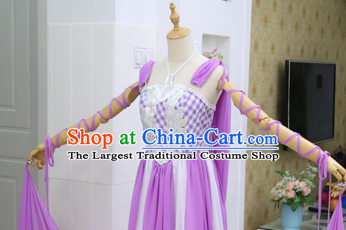 China Ancient Goddess Purple Hanfu Dress Cosplay Fairy Princess Garments Traditional Drama Seven Fairy Huo Siyan Clothing