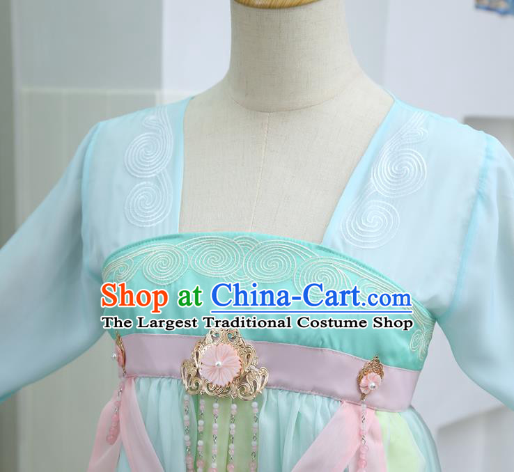 China Ancient Fairy Green Hanfu Dress Cosplay Tang Dynasty Young Swordswoman Garments Traditional Drama Love and Redemption Chu Xuanji Clothing