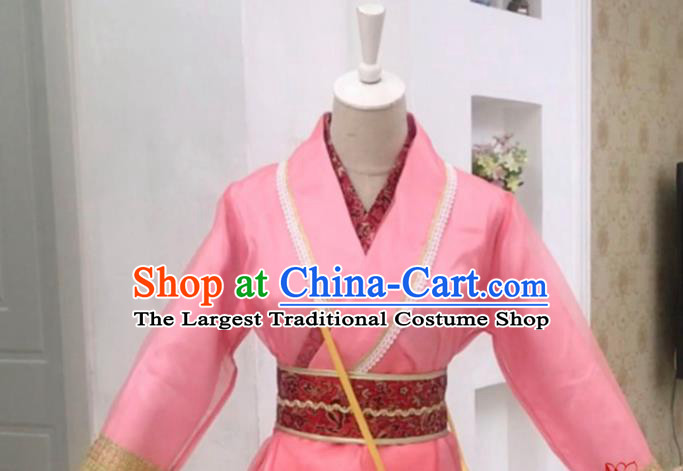 China Ancient Swordswoman Hanfu Dress Cosplay Ming Dynasty Infanta Garments Traditional Drama The Heaven Sword and Dragon Saber Zhao Min Clothing