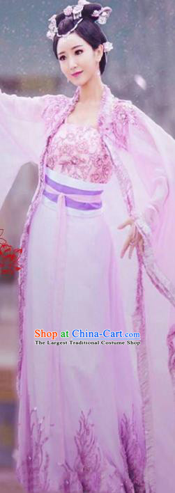 China Ancient Court Beauty Violet Hanfu Dress Cosplay Southern and Northern Dynasties Noble Lady Garments Traditional Drama Princess Weiyoung Li Changru Clothing