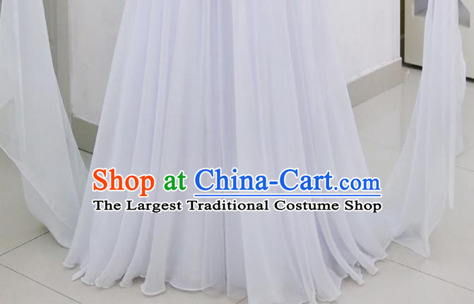 China Ancient Fairy White Hanfu Dress Cosplay Song Dynasty Young Woman Garments Traditional Drama The Legend of White Snake Bai Suzhen Clothing