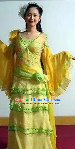 China Ancient Noble Princess Yellow Hanfu Dress Cosplay Ming Dynasty Young Lady Garments Traditional Drama Tricky Rough Princess Situ Jing Clothing