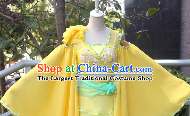 China Ancient Noble Princess Yellow Hanfu Dress Cosplay Ming Dynasty Young Lady Garments Traditional Drama Tricky Rough Princess Situ Jing Clothing
