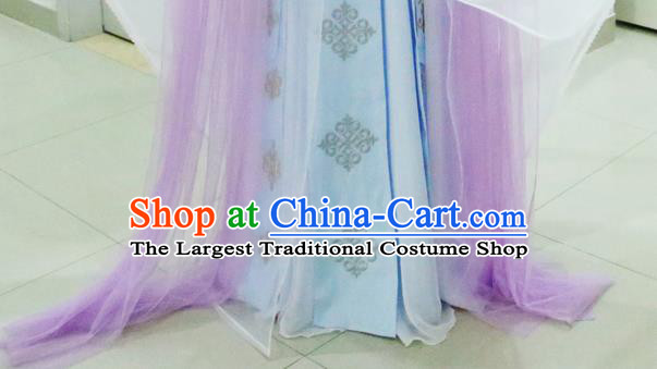 China Ancient Goddess Hanfu Dress Cosplay Tang Dynasty Imperial Consort Garments Traditional Drama Journey to the West Moon Fairy Chang E Clothing