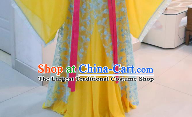 China Ancient Palace Princess Yellow Hanfu Dress Cosplay Ming Dynasty Court Lady Garments Traditional Drama A Legend Shaolin Zhu Ruoqin Clothing