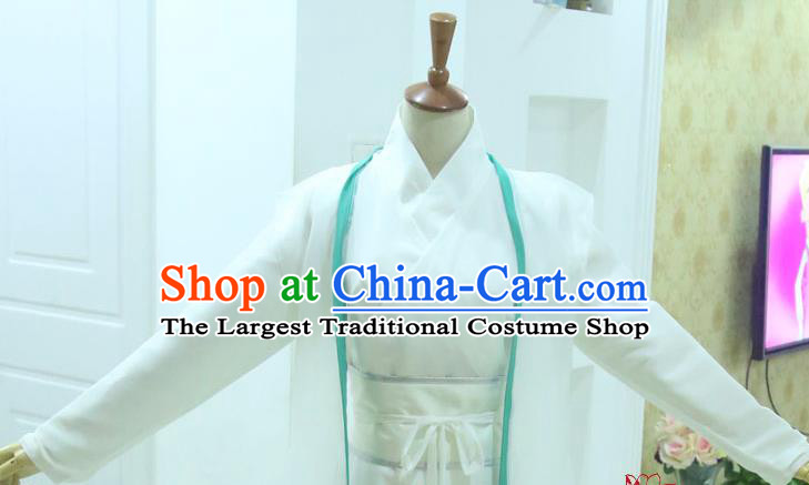 China Ancient Swordswoman White Hanfu Dress Cosplay Fairy Princess Garments Traditional Drama Novaland The Castle in the Sky Yi Fuling Clothing