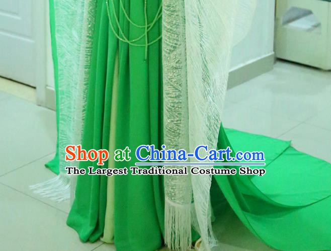 China Ancient Princess Green Hanfu Dress Cosplay Heavenly Palace Beauty Garments Traditional Drama Seven Fairy Jiang Xin Clothing
