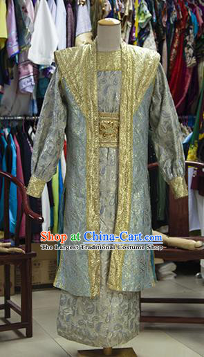 Chinese Tang Dynasty Empress Imperial Robe Apparels Ancient King Hanfu Clothing Drama Cosplay Li Shimin Garment Costume