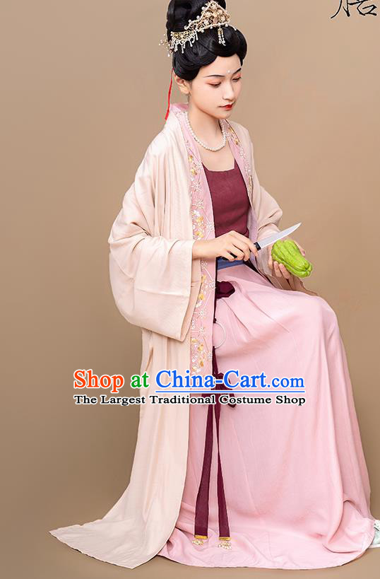 China Traditional Song Dynasty Palace Woman Historical Clothing Ancient Royal Princess Hanfu Dress Garments