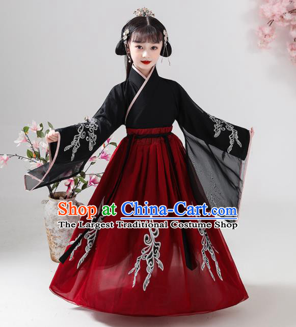 Chinese Ancient Girl Fairy Garments Classical Dance Performance Clothing Traditional Ming Dynasty Children Hanfu Dress