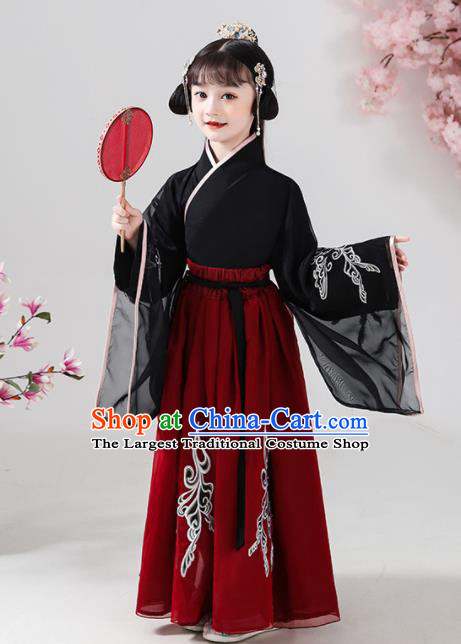 Chinese Ancient Girl Fairy Garments Classical Dance Performance Clothing Traditional Ming Dynasty Children Hanfu Dress