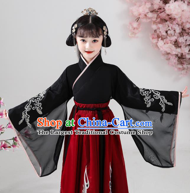 Chinese Ancient Girl Fairy Garments Classical Dance Performance Clothing Traditional Ming Dynasty Children Hanfu Dress