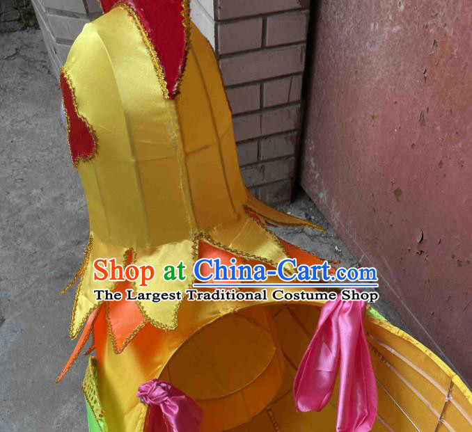 Handmade Chinese New Year Performance Prop Traditional Spring Lantern Festival Cock Land Boat Folk Dance Stage Property