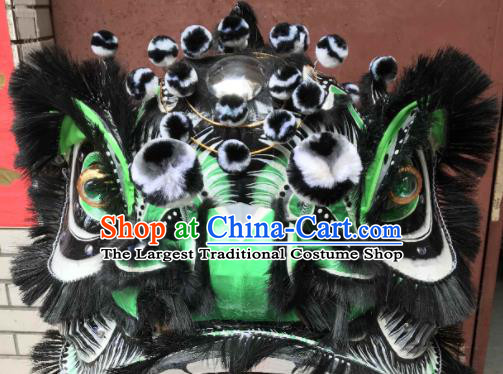 China Lion Dance Competition Green Lion Head Dragon Dancing Costumes Southern Lion Performance Uniforms