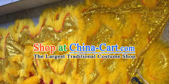 China Southern Lion Dance Competition Uniforms Spring Festival Lion Dancing Performance Costumes Handmade Yellow Fur Lion Head