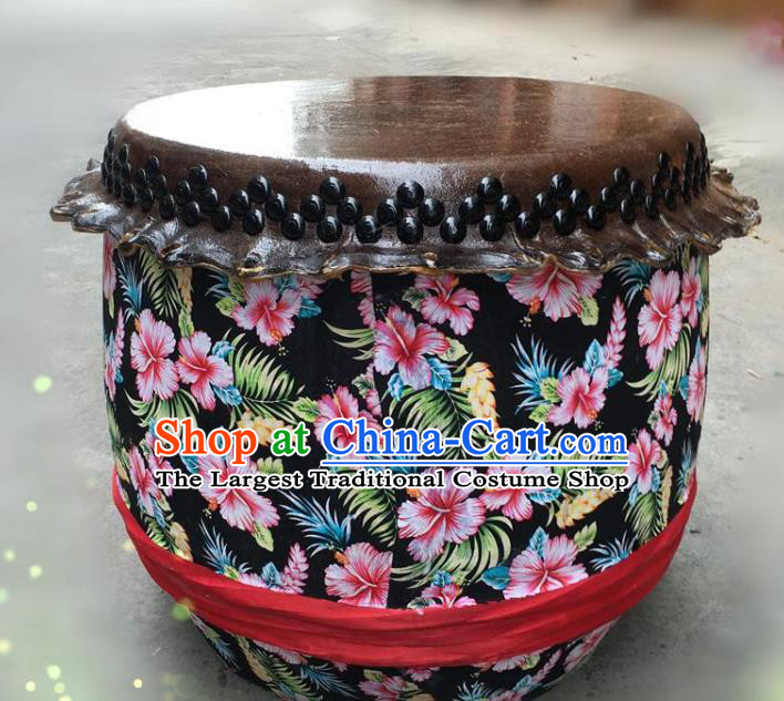 Handmade Chinese New Year Cowhide Drum Traditional Lion Dance Wood Drum Folk Dance Stage Prop