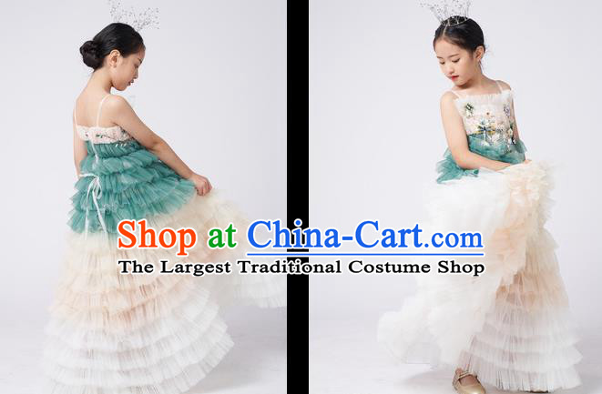 High Quality Children Dancewear Chorus Performance Clothing Stage Show Fashion Dress Girl Catwalks Full Dress