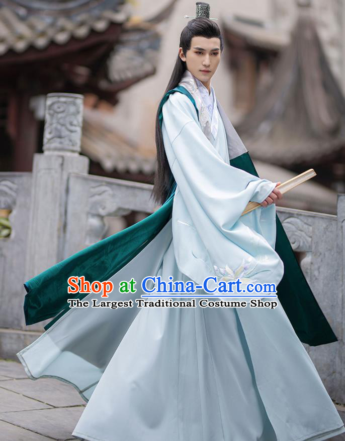 China Traditional Ming Dynasty Royal Prince Embroidered Hanfu Garments Ancient Noble Childe Historical Clothing for Men