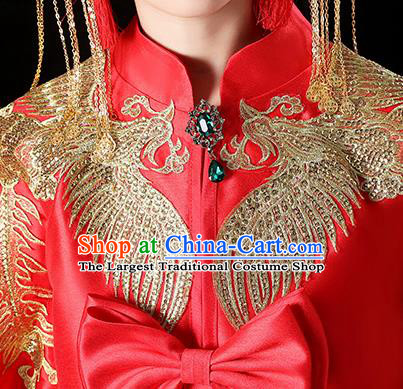 China Children Performance Clothing Classical Dance Red Trailing Dress Compere Garment Costumes Girl Catwalks Fashion