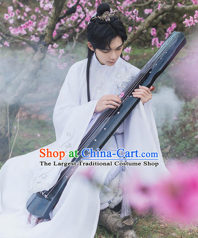 China Ancient Tang Dynasty Scholar Hanfu Clothing Traditional Male Historical Garment Costumes Full Set