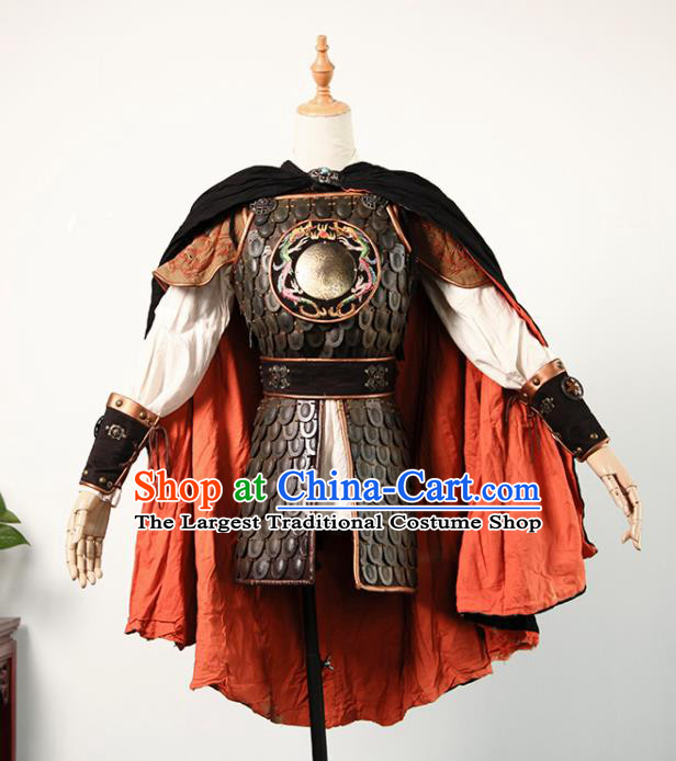 Chinese Han Dynasty General Armor Apparels Ancient Warrior Clothing Drama Cosplay Zhao Zilong Garment Costume