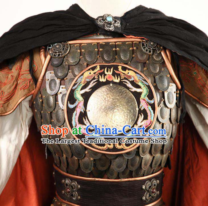 Chinese Han Dynasty General Armor Apparels Ancient Warrior Clothing Drama Cosplay Zhao Zilong Garment Costume