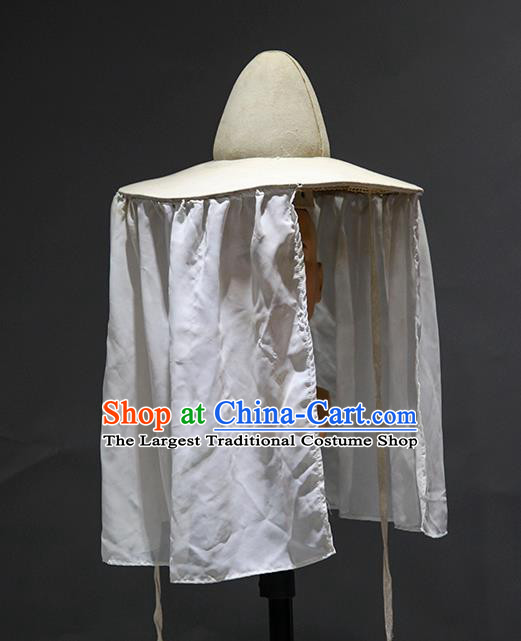 Chinese Traditional Ming Dynasty Knight Headwear Ancient Swordsman Dongfang Bubai White Veil Hat