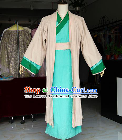 Chinese Ming Dynasty Scholar Apparels Ancient Steward Clothing Drama Young Male Garment Costume