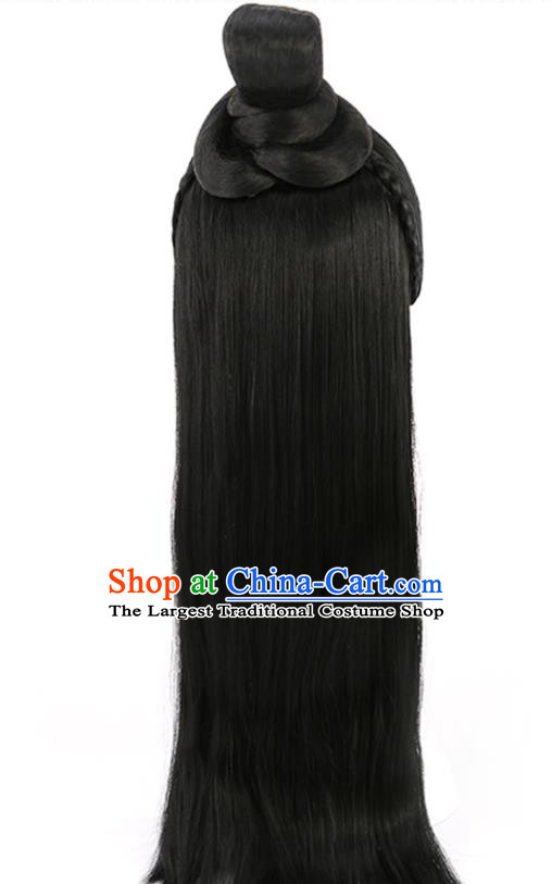 Handmade Chinese Tang Dynasty Royal Prince Wigs Ancient Childe Headwear Drama Qing Yu Nian Li Hongchen Chignon Headdress