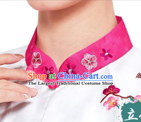 Chinese Wushu Competition Clothing Martial Arts Garment Costumes Tai Chi Clothing Kung Fu Embroidered Rosy Three Piece Uniforms