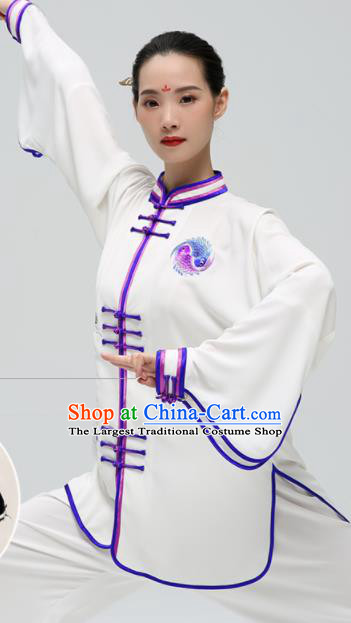China Tai Chi Clothing Kung Fu Printing Fish Uniforms Wushu Competition Clothing Martial Arts Garment Costumes