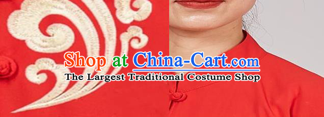 Professional Chinese Martial Arts Performance Clothing Kung Fu Training Red Uniforms Tai Chi Competition Suits