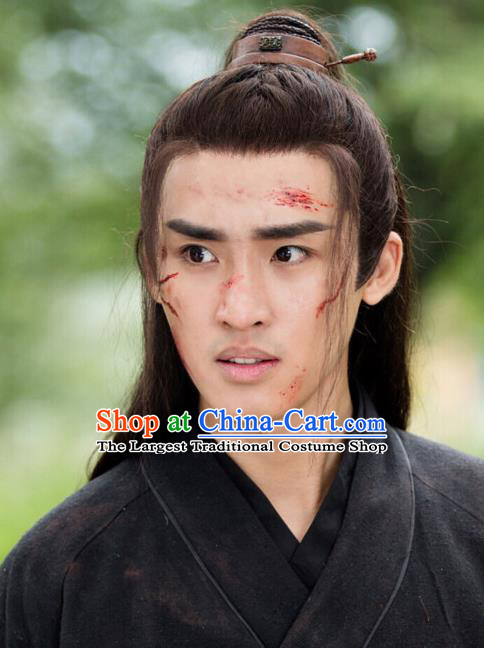 Handmade Chinese Tang Dynasty Childe Wigs Ancient Young Swordsman Headwear Drama Blaze as A Song Lei Jinghong Chignon