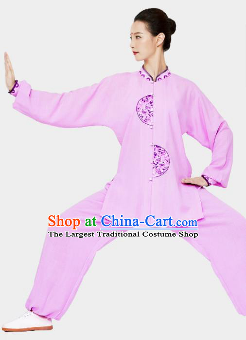 Chinese Tai Ji Sword Garment Costumes Tai Chi Lilac Uniforms Wushu Competition Outfits Martial Arts Kung Fu Clothing