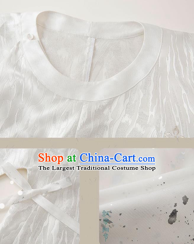 China Ming Dynasty Historical Garment Costumes Ancient Crown Prince White Hanfu Clothing