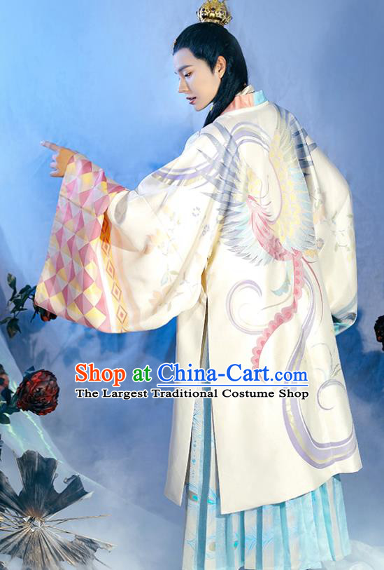 China Traditional Warring States Nobility Childe Historical Garment Costumes Ancient Swordsman Prince Hanfu Clothing