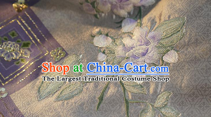 China Traditional Ming Dynasty Imperial Consort Historical Garment Costumes Ancient Royal Princess Purple Hanfu Dress Clothing Complete Set