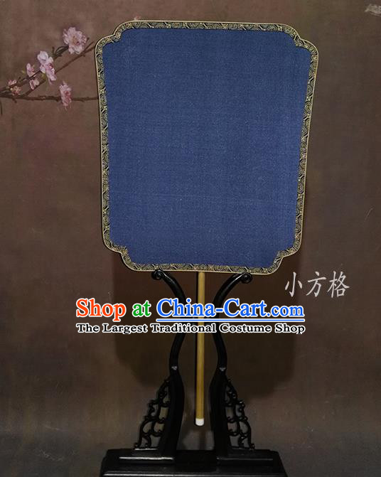 China Vintage Silk Fan Handmade Suzhou Blue Palace Fan Ancient Court Fan Traditional Hanfu Fan