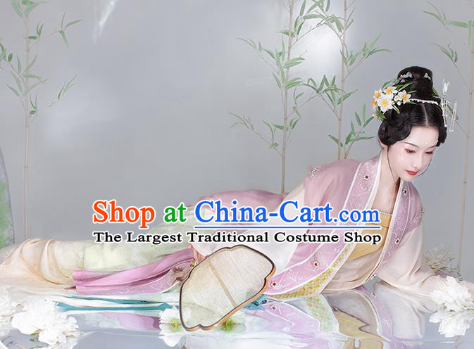 China Traditional Fashion Song Dynasty Court Beauty Hanfu Dress Ancient Royal Princess Historical Garment Clothing for Women