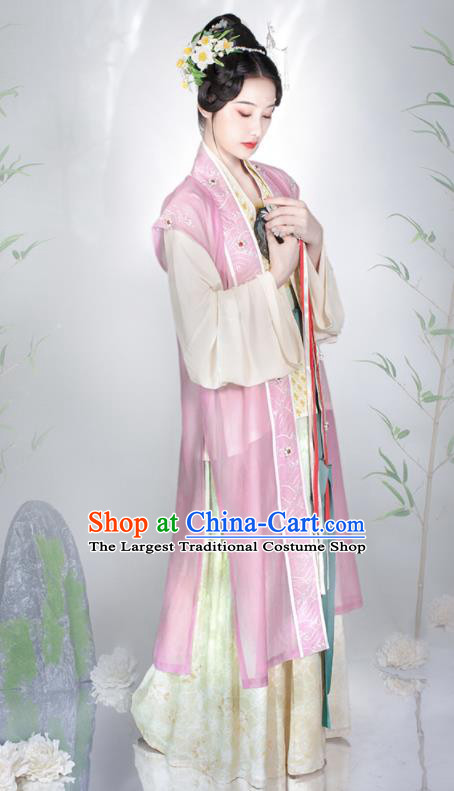 China Traditional Fashion Song Dynasty Court Beauty Hanfu Dress Ancient Royal Princess Historical Garment Clothing for Women