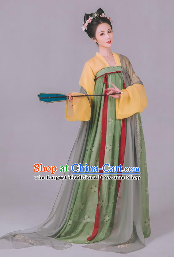 China Tang Dynasty Young Beauty Hanfu Dress Ancient Court Lady Historical Garment Clothing Traditional Hanfu Apparels