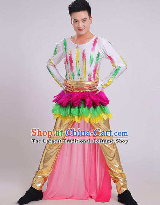 China Male Yangko Dance Clothing Opening Dance Garment Costumes Folk Dance Outfits Drum Dance Uniforms