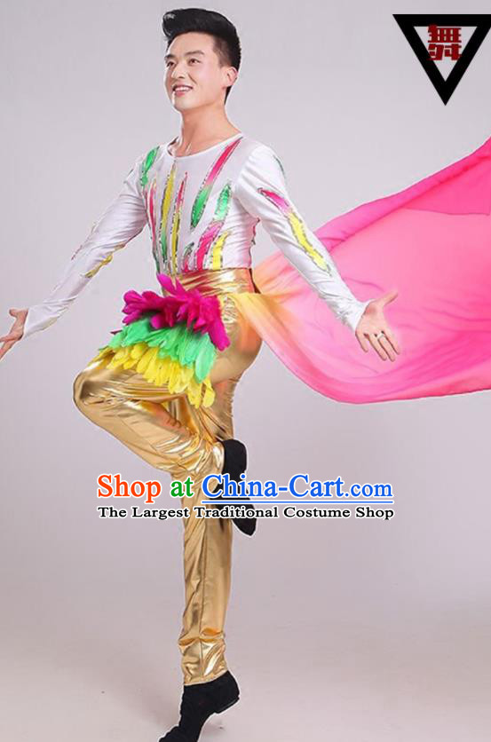 China Male Yangko Dance Clothing Opening Dance Garment Costumes Folk Dance Outfits Drum Dance Uniforms