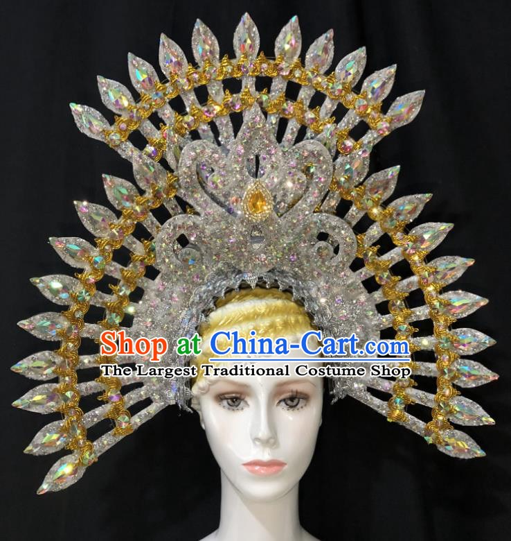 Handmade Easter Hair Accessories Halloween Cosplay Giant Hat Brazil Carnival Deluxe Headdress Samba Dance Royal Crown