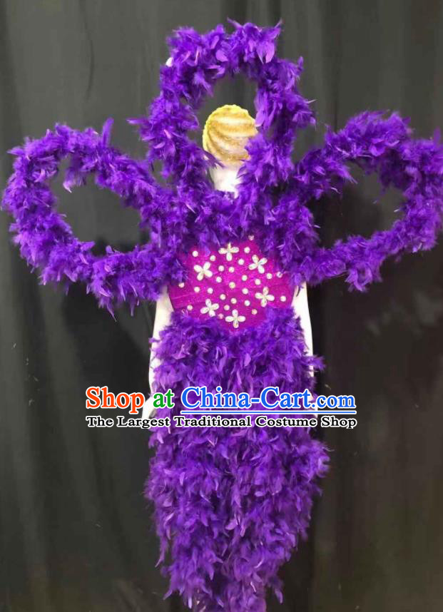 Professional Brazilian Carnival Parade Props Samba Dance Purple Feathers Decorations Catwalks Deluxe Butterfly Wings Back Accessories